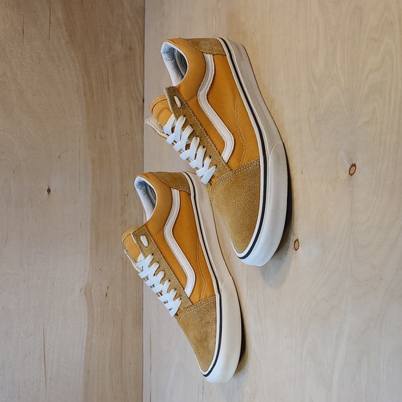 Vans Old Skool Mustard Suede Canvas Shoes - Picture 4 of 10
